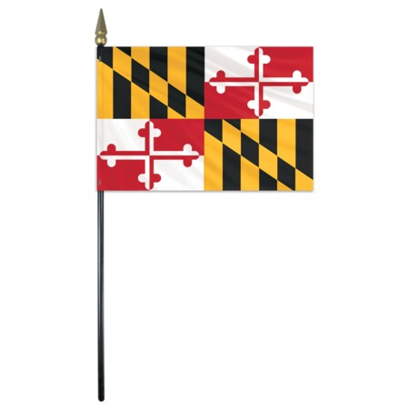 Global Flags Unlimited Maryland Stick Flag 4"x6" E Gloss 200319